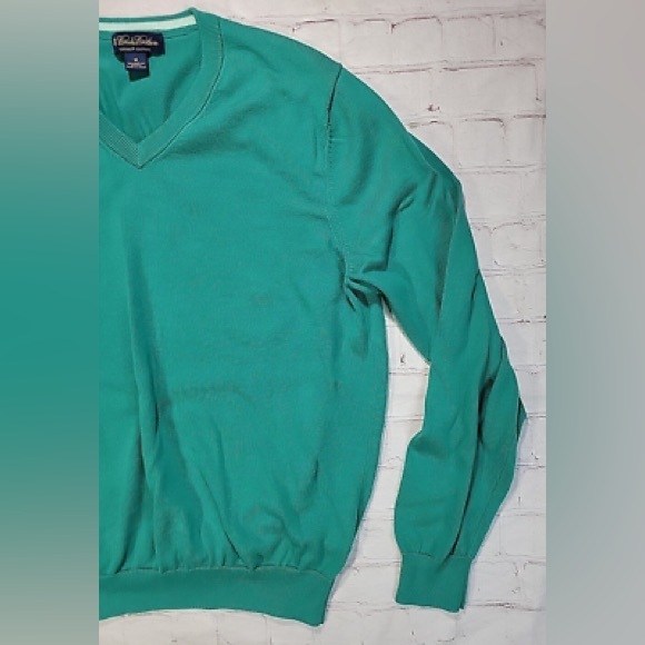 🦌 Men’s Vintage Brook’s Brothers V-neck Supima Cotton Medium Sweater - Picture 3 of 7